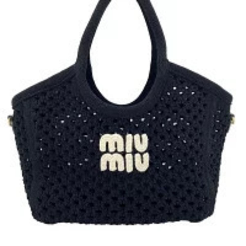 Miu Miu Ivy Mesh Handbag Black